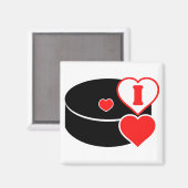 Aimant J'aime le hockey (Recto/Verso)
