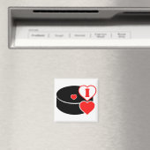 Aimant J'aime le hockey (In Situ (Lave-vaisselle))