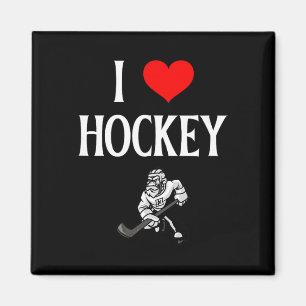 Aimant J'aime le hockey J'aime le hockey Drôle de hockey