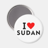 Aimant J'aime le pays du Soudan comme voyage cardiaque to (Recto/Verso)