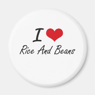 Aimant J'aime le riz et les haricots