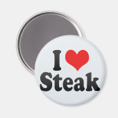 Aimant J'aime le steak (Recto/Verso)