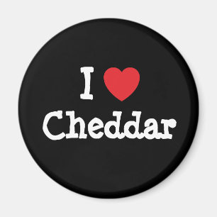 Aimant J'aime le T-shirt de coeur de Cheddar