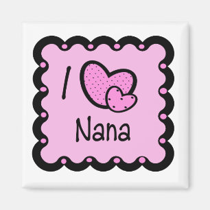 Aimant J'aime le T-shirt mignon de Nana