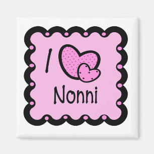 Aimant J'Aime Le T-shirt Nonni mignon