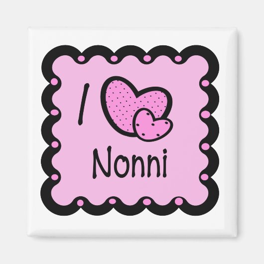 Aimant J'Aime Le T-shirt Nonni mignon (Devant)