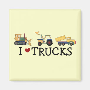 Aimant J'aime le T-shirts et les cadeaux de camions
