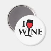 Aimant J'aime le vin au coeur rouge (Recto/Verso)