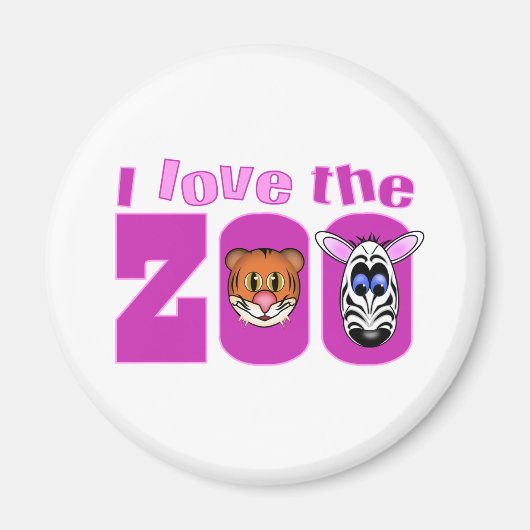 Aimant J'aime le zoo (Devant)