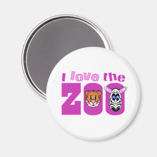 Aimant J'aime le zoo (Recto/Verso)