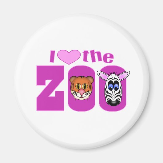 Aimant J'aime le zoo (Devant)