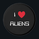 Aimant J'aime les Aliens<br><div class="desc">Le design de coeur "I Love Aliens" sur de superbes idées cadeaux.</div>