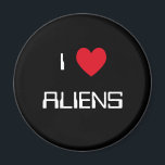 Aimant J'aime les Aliens<br><div class="desc">Le design de coeur "I Love Aliens" sur de superbes idées cadeaux.</div>