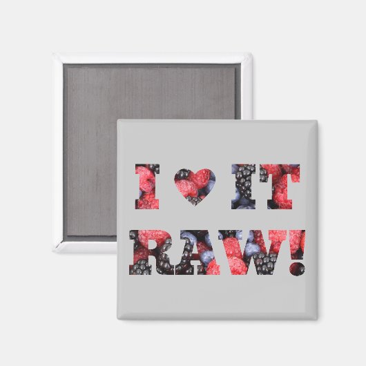 Aimant J'aime les aliments crus (Recto/Verso)