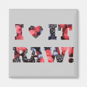 Aimant J'aime les aliments crus (Devant)