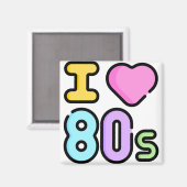 Aimant J'aime les années 80 (Recto/Verso)