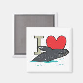 Aimant J'aime les baleines (Recto/Verso)