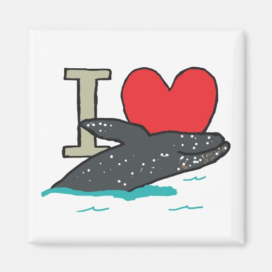 Aimant J'aime les baleines (Devant)