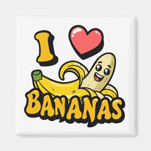 Aimant J'aime les bananes (Devant)