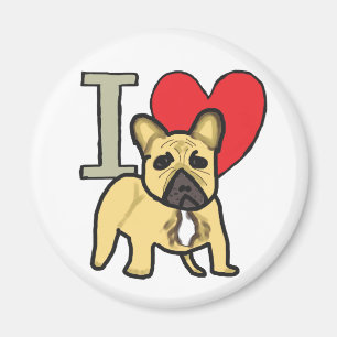 Aimant J'Aime Les Bulldogs Français