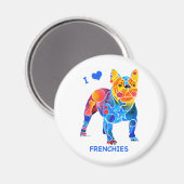 Aimant J'Aime Les Bulldogs Français (Recto/Verso)
