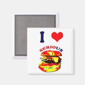 Aimant J'Aime Les Burgers Sérieux (Recto/Verso)