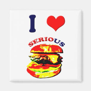 Aimant J'Aime Les Burgers Sérieux