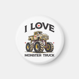 Aimant J'aime les camions monstres