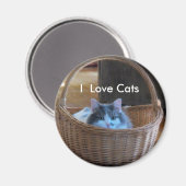 Aimant J'aime les chats (Recto/Verso)