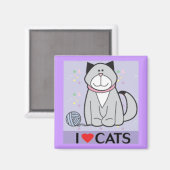 Aimant J'aime les chats (Recto/Verso)