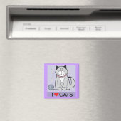 Aimant J'aime les chats (In Situ (Lave-vaisselle))