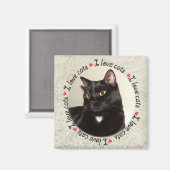 Aimant J'aime les chats (Recto/Verso)