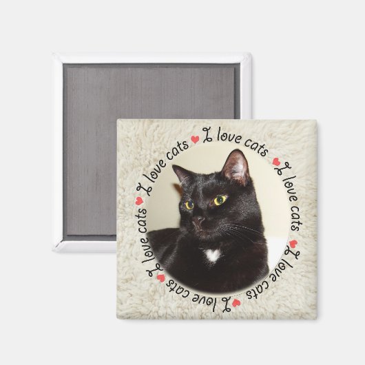 Aimant J'aime les chats (Recto/Verso)