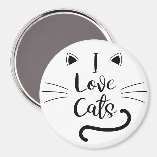 Aimant J'aime les chats (Recto/Verso)