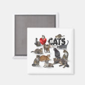 Aimant J'aime les chats (Recto/Verso)