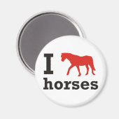 Aimant J'aime les chevaux (Recto/Verso)