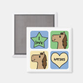 Aimant J'aime les chevaux (Recto/Verso)