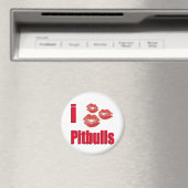 Aimant J'Aime Les Chiens Pitbull, Baisers À Lèvres Fou (In Situ (Lave-vaisselle))