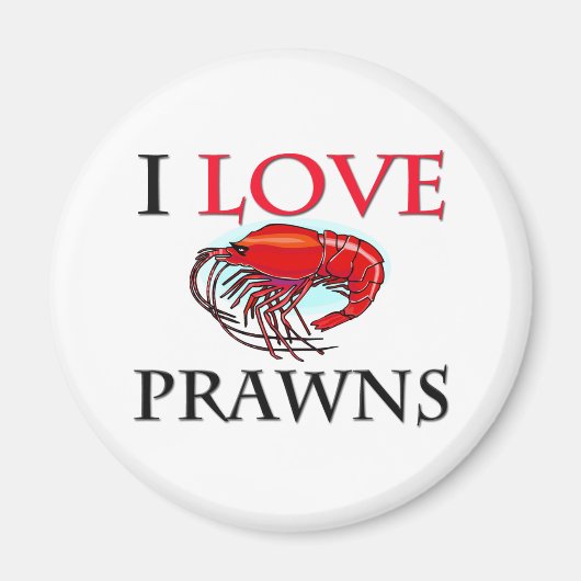 Aimant J'aime les crevettes (Devant)