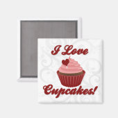Aimant J'Aime Les Cupcakes (Recto/Verso)