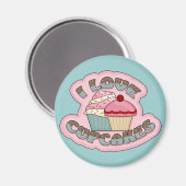 Aimant J'Aime Les Cupcakes (Recto/Verso)