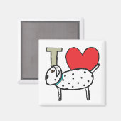 Aimant J'aime les Dalmatiens (Recto/Verso)