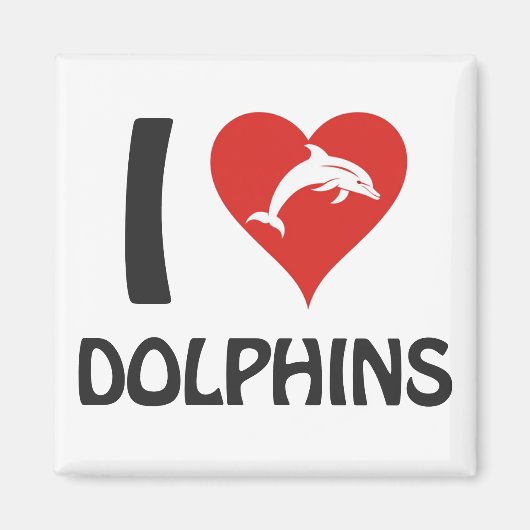 Aimant J'aime les dauphins (Devant)