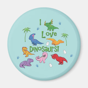 Aimant J'Aime Les Dinosaures ! (Cute)