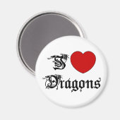 Aimant J'aime les dragons (Recto/Verso)
