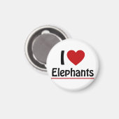 Aimant J'aime les éléphants (Recto/Verso)