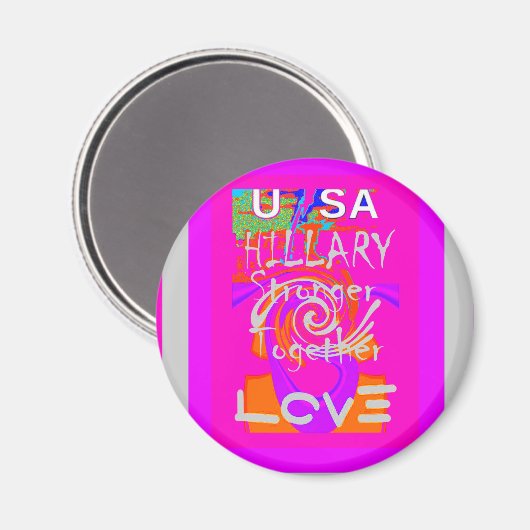 Aimant J'Aime Les Etats-Unis : Plus Forts Ensemble (Recto/Verso)