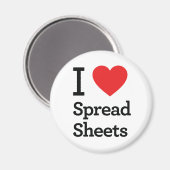 Aimant J'aime les feuilles de calcul (Recto/Verso)