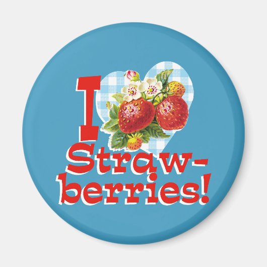 Aimant J'aime les fraises (Devant)
