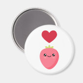Aimant J'aime les fraises (Recto/Verso)
